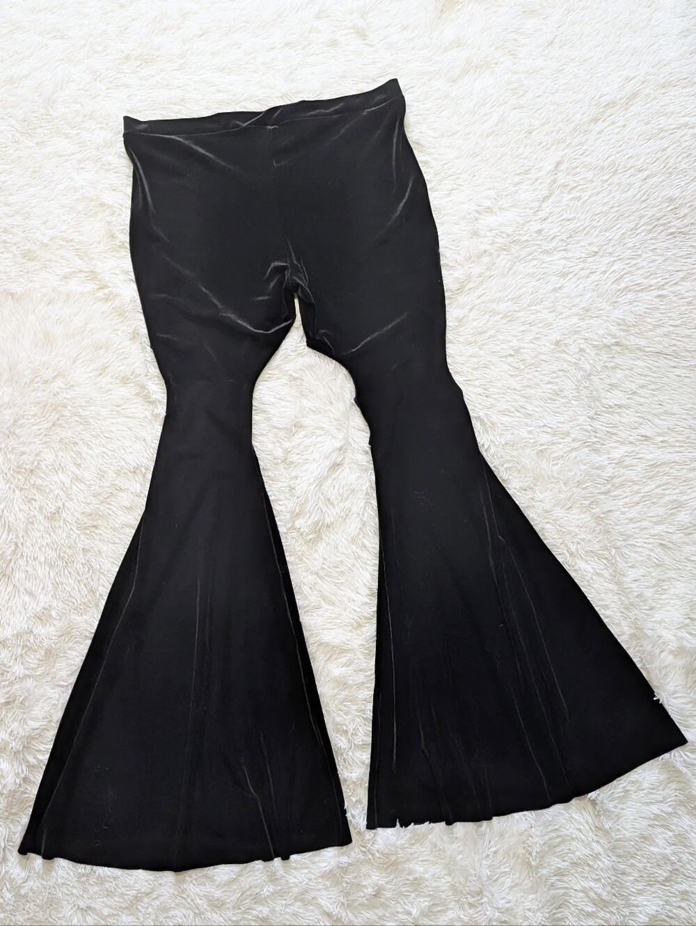 NWT Blackmilk Velvet Black Swirl Thigh Cutout High Waisted Flare Pant XXL - Picture 9 of 14
